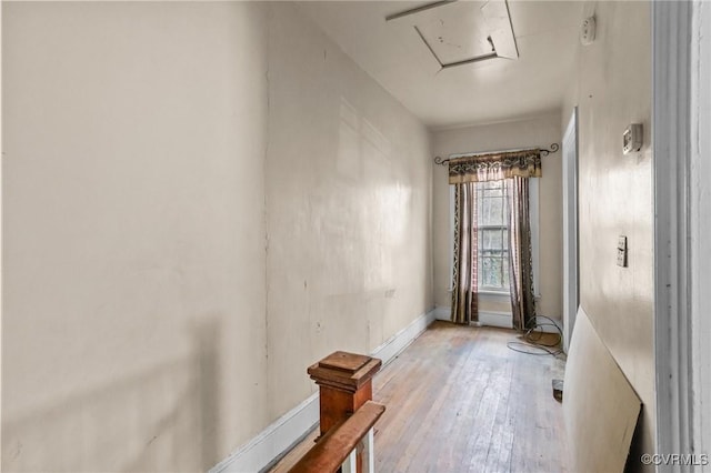 empty room with light hardwood / wood-style floors