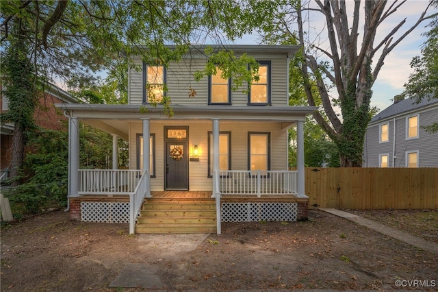 view of front of house with covered porch