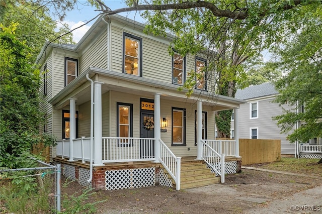 view of front of property with a porch