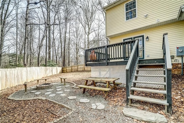 view of yard with a deck