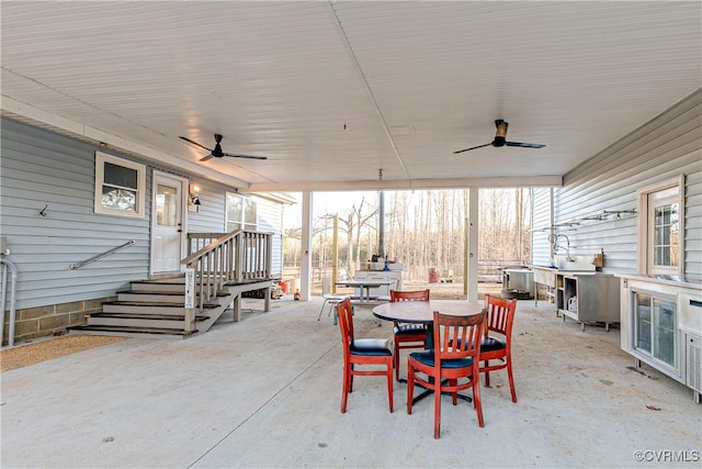 view of patio / terrace with ceiling fan