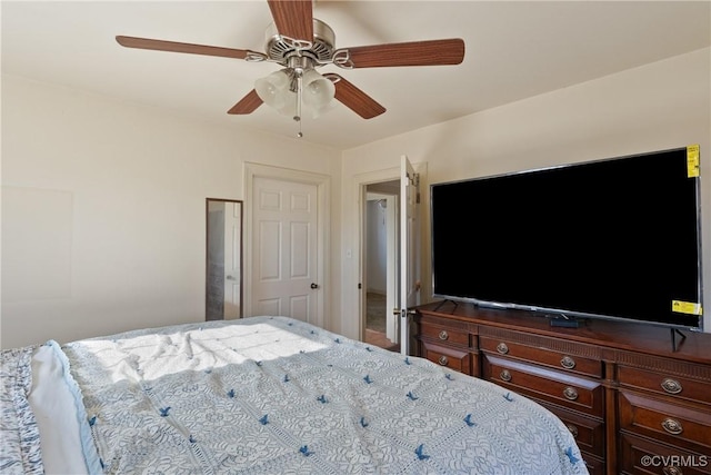 bedroom featuring ceiling fan