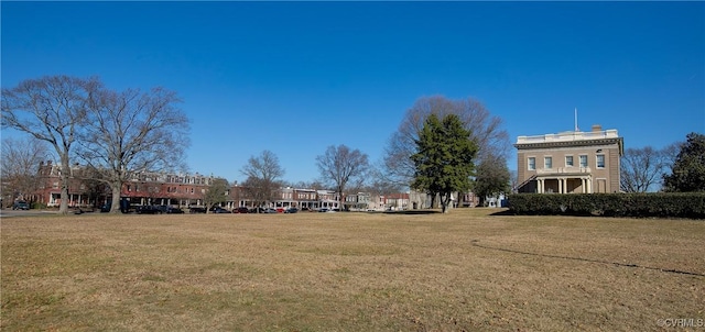 view of community featuring a lawn