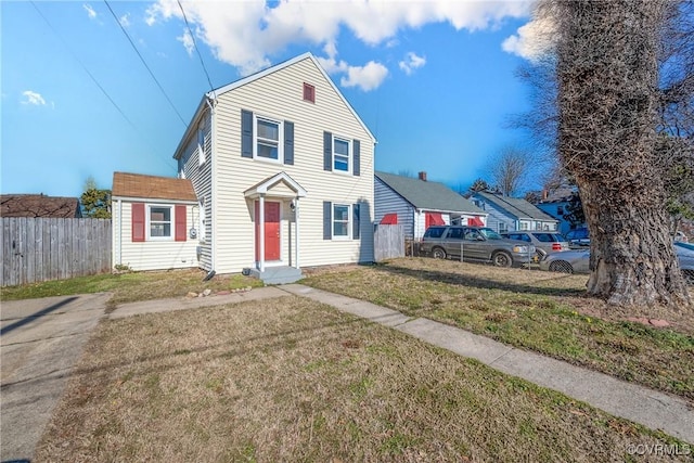 view of front of house with a front yard