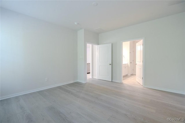 empty room featuring light wood-type flooring