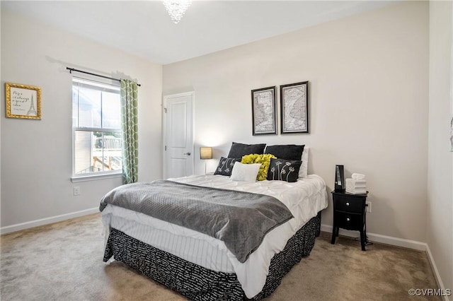 bedroom with carpet floors