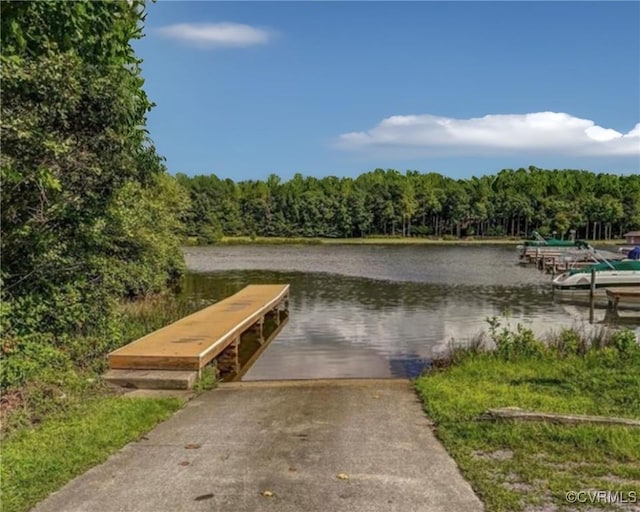 2280 Hensley Rd, Mineral, VA 23117 - dock area featuring a boat ramp, a forest view, and a water view