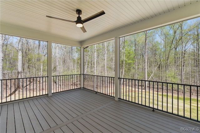 2280 Hensley Rd, Mineral, VA 23117 - unfurnished sunroom with a ceiling fan and healthy amount of natural light