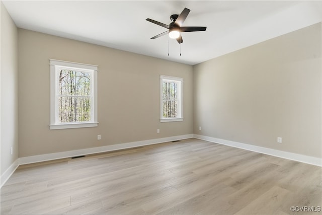 2280 Hensley Rd, Mineral, VA 23117 - spare room with plenty of natural light, light wood-style floors, ceiling fan, and baseboards
