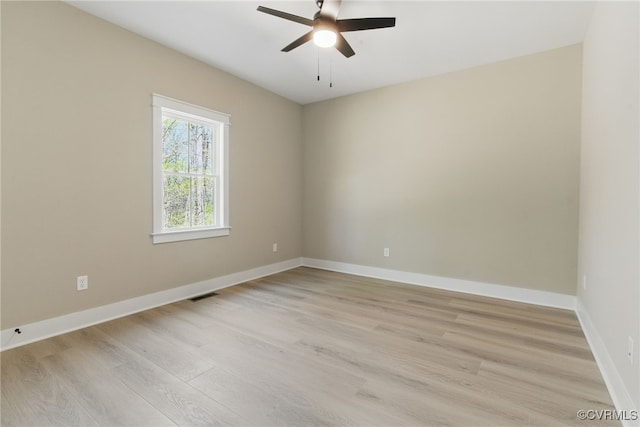 2280 Hensley Rd, Mineral, VA 23117 - empty room with light wood finished floors, a ceiling fan, and baseboards