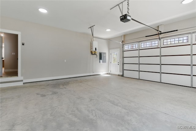 2280 Hensley Rd, Mineral, VA 23117 - garage featuring a garage door opener, electric panel, recessed lighting, and baseboards