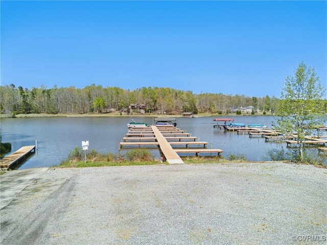 2280 Hensley Rd, Mineral, VA 23117 - dock area featuring a boat ramp, a water view, and a forest view