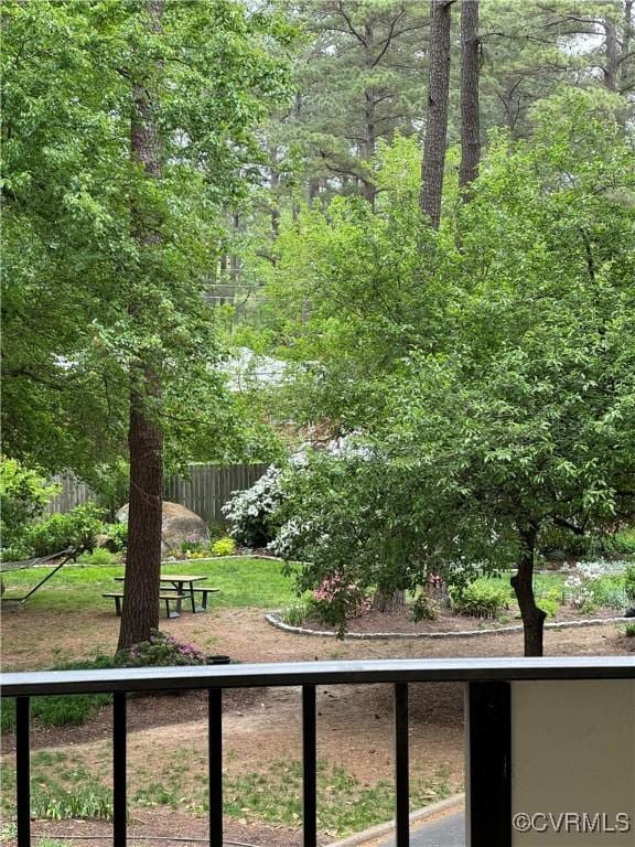 view of yard with fence