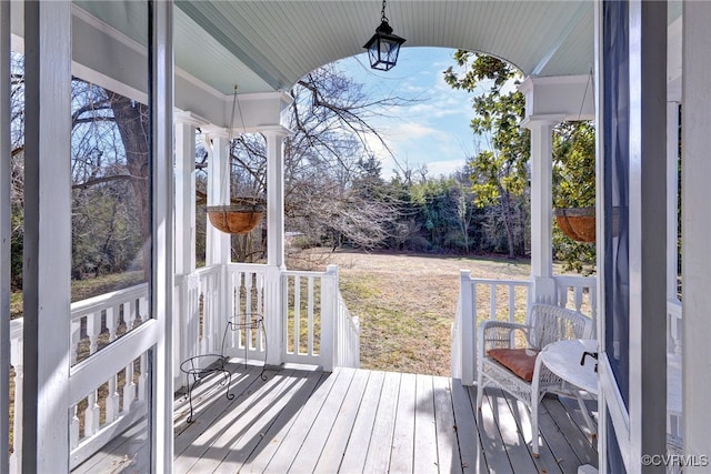 view of wooden deck