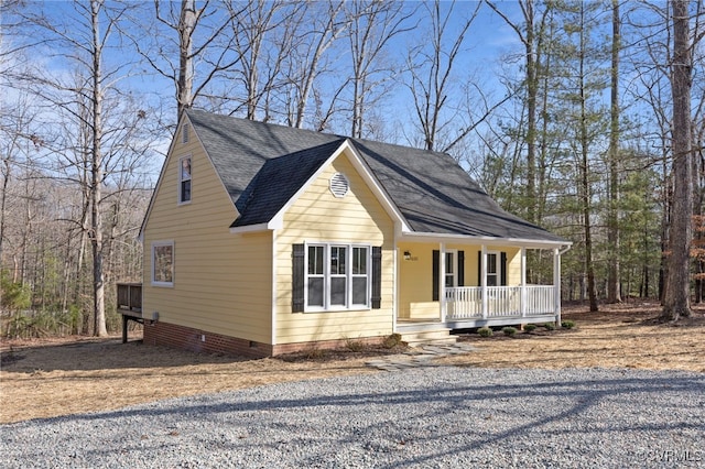 view of front of property with a porch