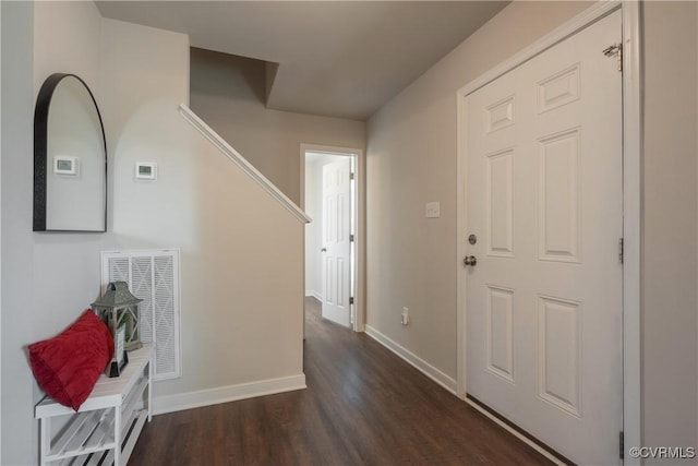 entryway featuring dark hardwood / wood-style floors