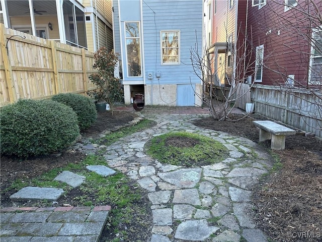 view of yard featuring fence