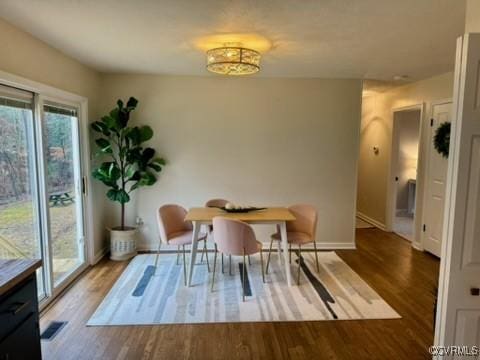 dining room with hardwood / wood-style floors