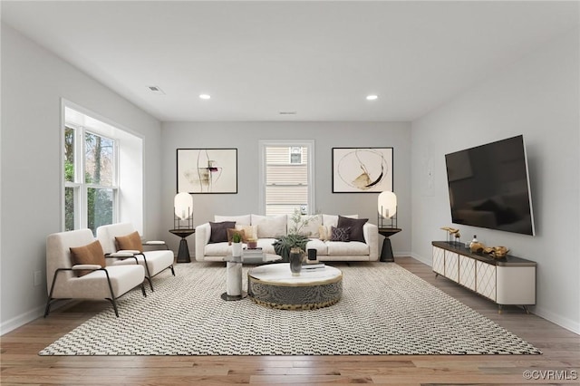 living room featuring hardwood / wood-style floors