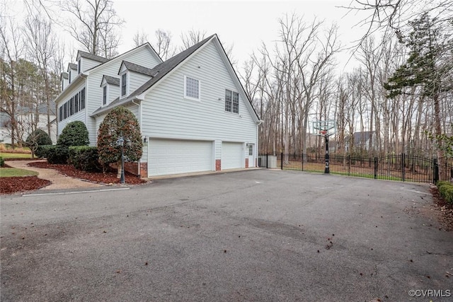 view of home's exterior featuring a garage