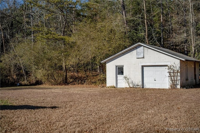 view of garage