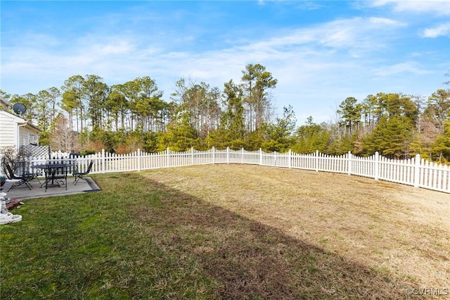 view of yard with a patio