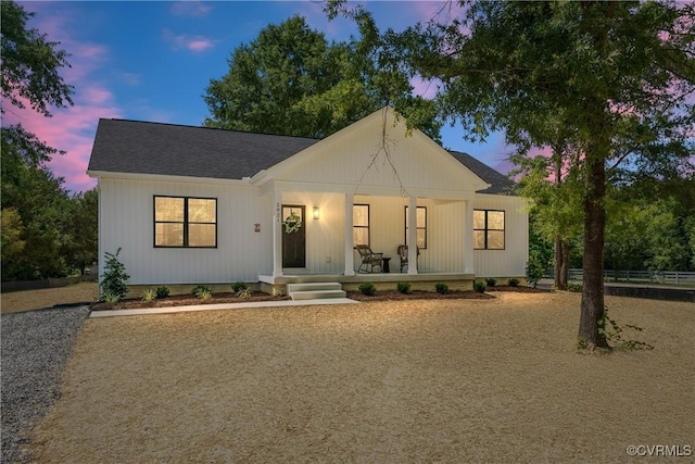 view of front of house with covered porch