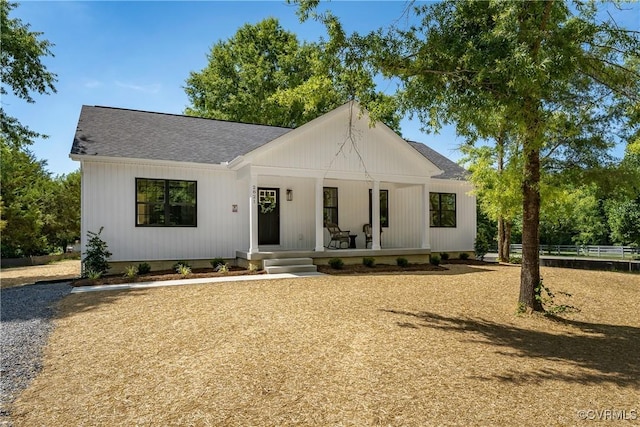 modern inspired farmhouse featuring a porch