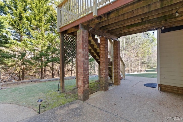 view of patio / terrace with stairs