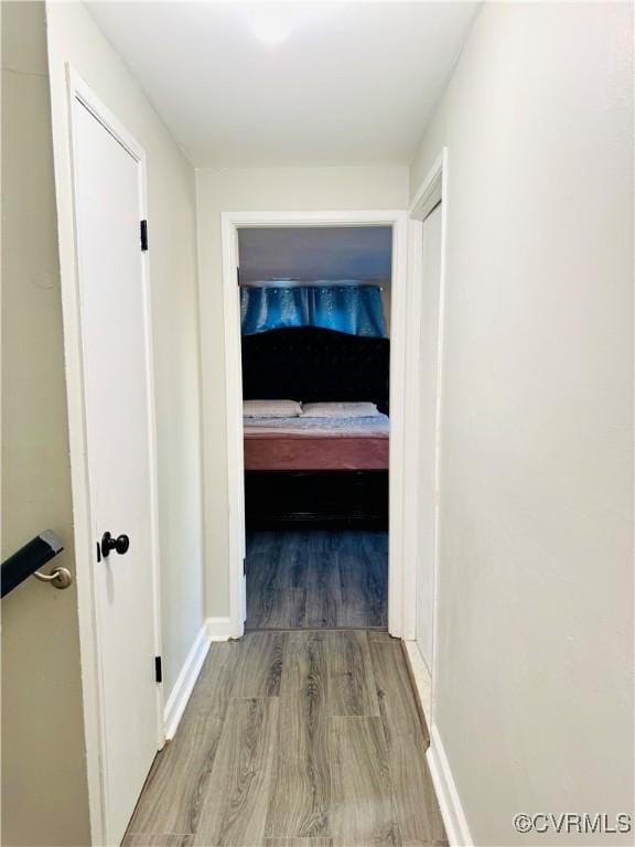 hall featuring light hardwood / wood-style floors