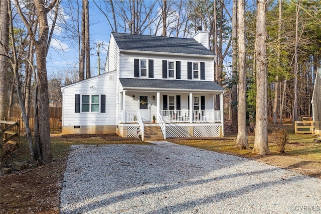 view of property featuring a porch