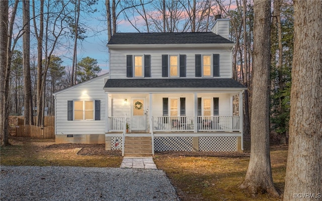 view of front of house featuring covered porch