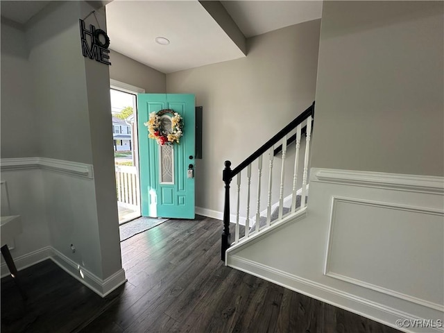 foyer featuring dark hardwood / wood-style flooring