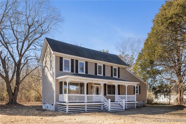 view of front of house with covered porch