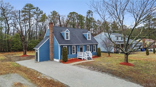 view of new england style home