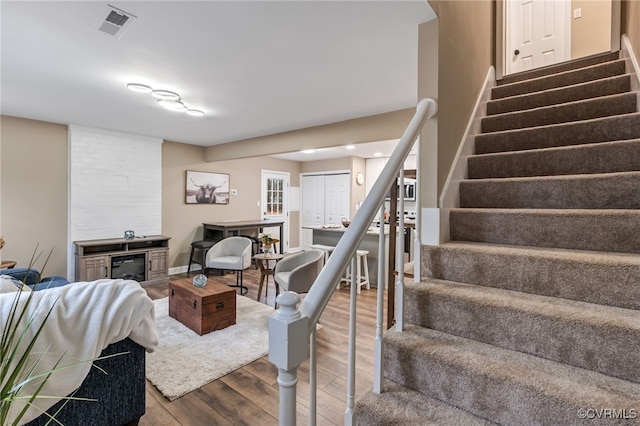 living room featuring hardwood / wood-style flooring