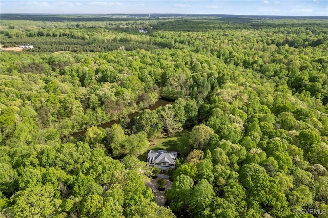 aerial view with a forest view