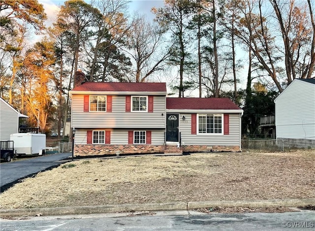 view of split level home