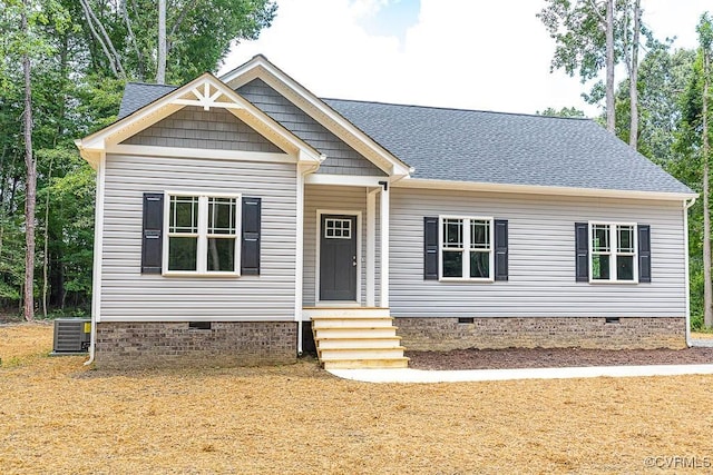 view of front of house with central AC