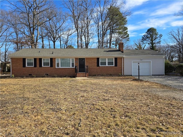 single story home featuring a garage