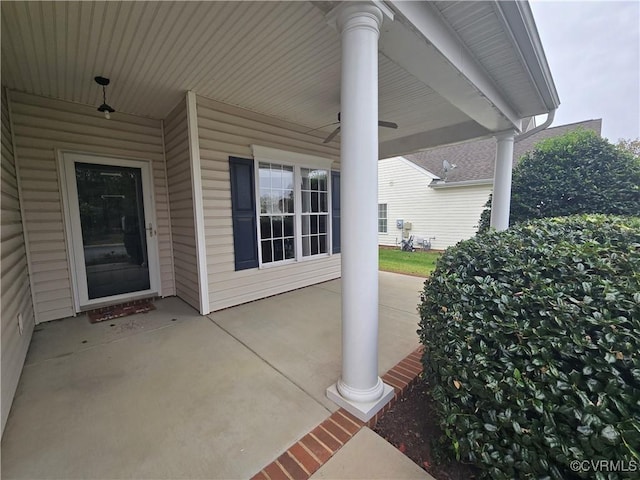 doorway to property featuring a porch