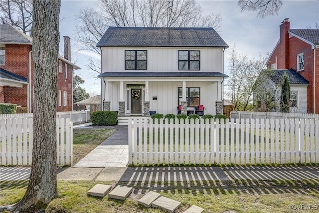 view of front of home featuring covered porch