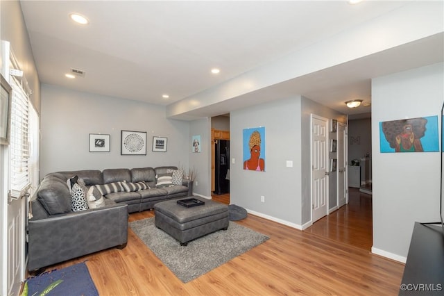 living room featuring hardwood / wood-style floors