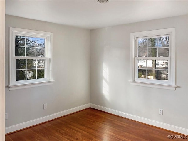 empty room with wood-type flooring