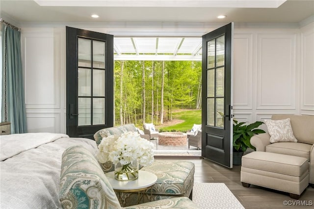 bedroom featuring hardwood / wood-style flooring