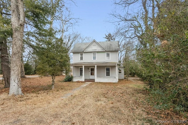 view of front of property with a porch