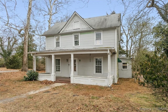 view of front of property with covered porch