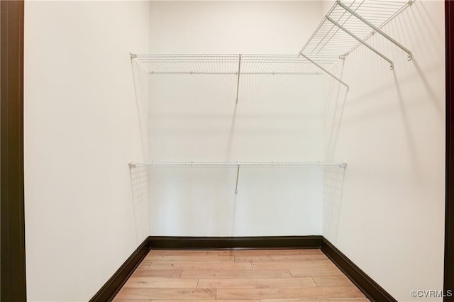 walk in closet featuring hardwood / wood-style flooring