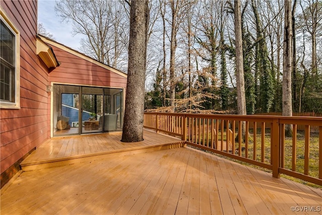 deck featuring a sunroom