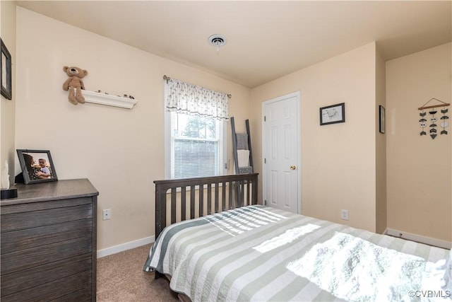 view of carpeted bedroom